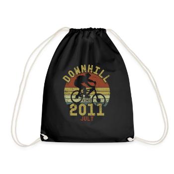 Birthday Downhill Bike Bike July 2011 - Drawstring Bag - black - Front