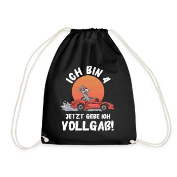 Birthday gift 4 years children's birthday - Drawstring Bag - black - Front