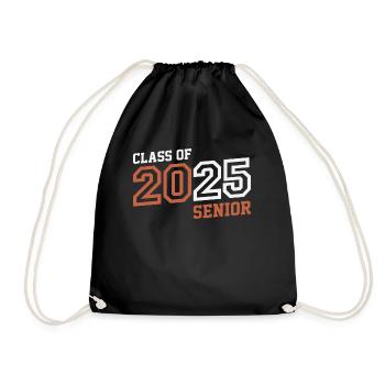 Senior 2025 Class of 25 Graduation Back to School - Drawstring Bag - black - Front