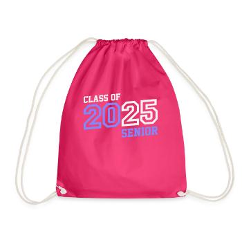 Senior 2025 Class of 2025 - Drawstring Bag - fuchsia - Front