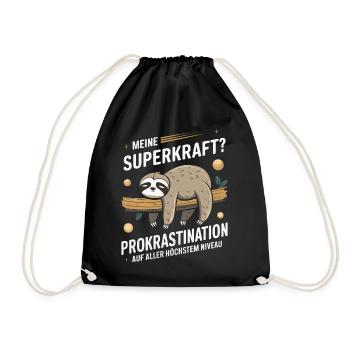 Sloth Sloths Animal Sleeping Lazy - Drawstring Bag - black - Front