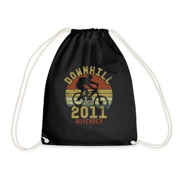 Birthday Downhill Bike Bike November 2011 - Drawstring Bag - black - Front
