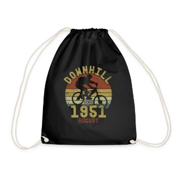 Birthday Downhill Bike Bike August 1951 - Drawstring Bag - black - Front