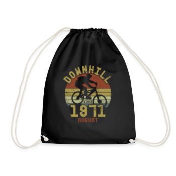 Birthday Downhill Bike Bike August 1971 - Drawstring Bag - black - Front