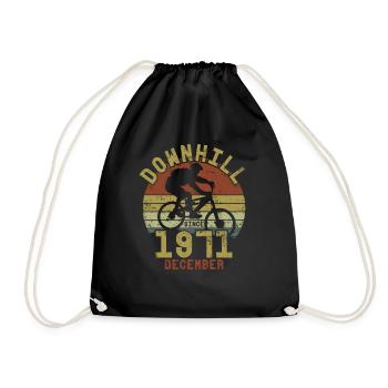Birthday Downhill Bike Bike December 1971 - Drawstring Bag - black - Front