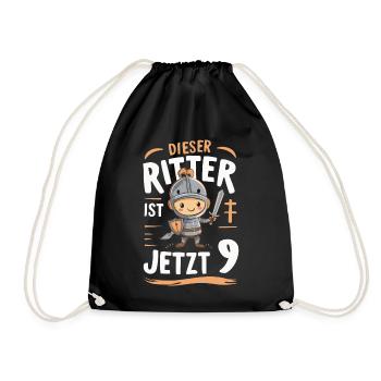 Birthday Gift 9 Years Children's Birthday - Drawstring Bag - black - Front