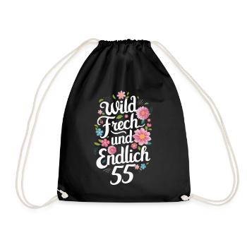 Birthday Gift 55 Years Birthday Child - Drawstring Bag - black - Front