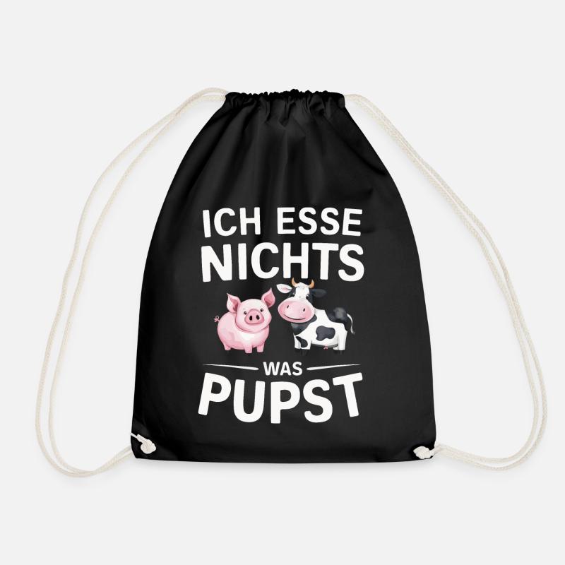 Vegetarier Veganer Tierschutz Tierrecht Veggie - Turnbeutel - Schwarz