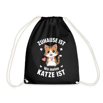Cat Kitten Male Animal Cats - Drawstring Bag - black - Front