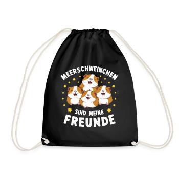 Guinea Pig Shorthair Longhair Crested Dogs - Drawstring Bag - black - Front