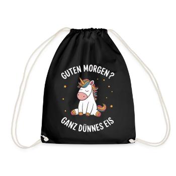 Unicorn Unicorns Mythical Creatures Mystical - Drawstring Bag - black - Front