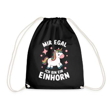Unicorn Unicorns Mythical Creatures Mystical - Drawstring Bag - black - Front