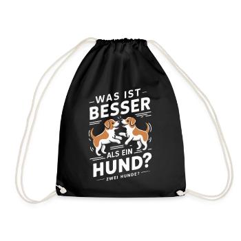 Hund Hunde Haustier Lustige Sprüche - Turnbeutel - Schwarz - Vorne