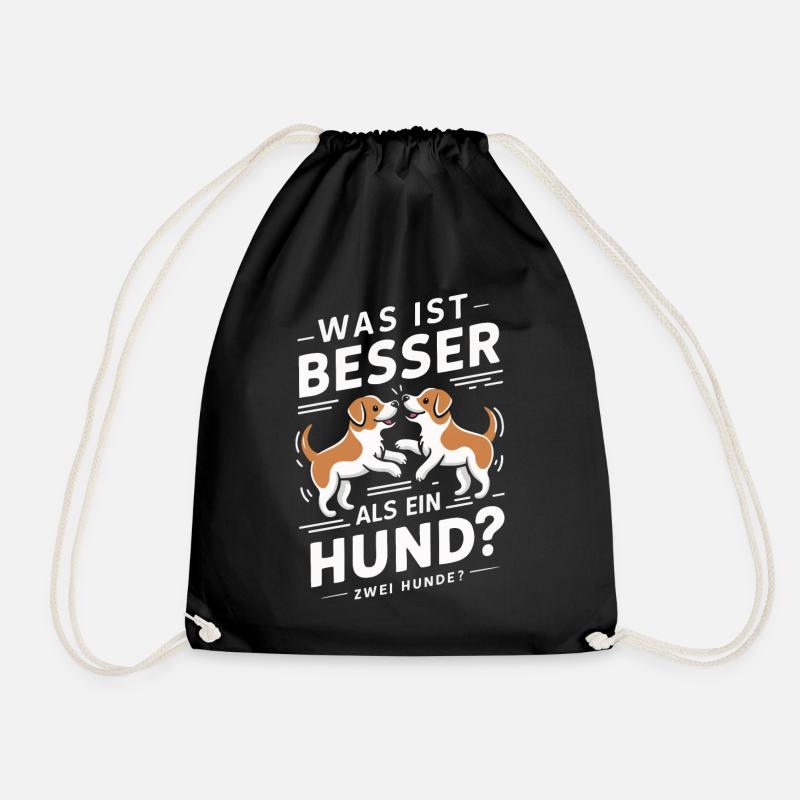 Hund Hunde Haustier Lustige Sprüche - Turnbeutel - Schwarz