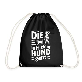 Hund Hunde Haustier Lustige Sprüche - Turnbeutel - Schwarz - Vorne