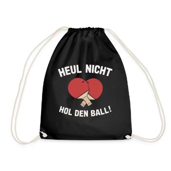 Tischtennis Tischtennisspieler - Turnbeutel - Schwarz - Vorne