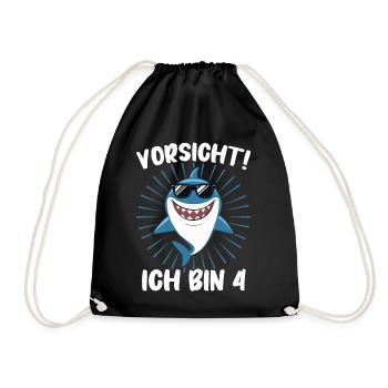 Birthday gift 4 years children's birthday - Drawstring Bag - black - Front