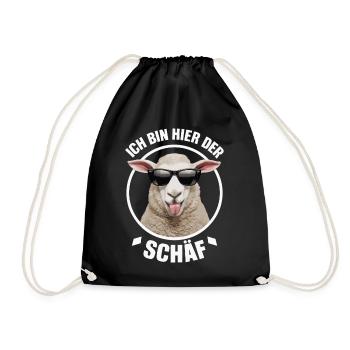 Sheep Sheep Herd Farm Farmer Shepherd - Drawstring Bag - black - Front
