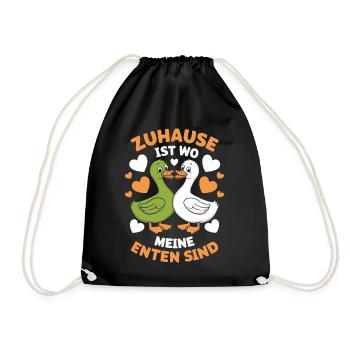 Mallard, Duck Birds, Duck, Dark Duck, Bird - Drawstring Bag - black - Front