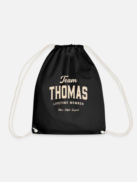 Team Thomas Lifetime Member Name Thomas - Drawstring Bag - black
