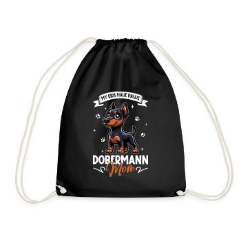 Dobermann Mama - Turnbeutel - Schwarz - Vorne