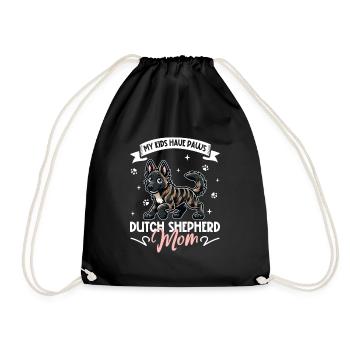 Dutch Shepherd Mama - Drawstring Bag - black - Front