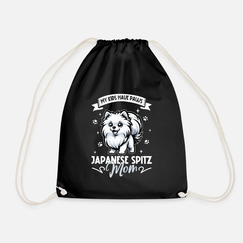 Japan Spitz Mom - Drawstring Bag - black