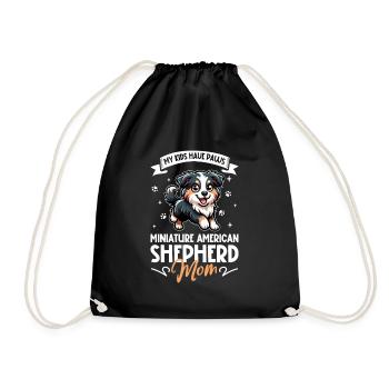 Miniature American Shepherd Mom - Drawstring Bag - black - Front