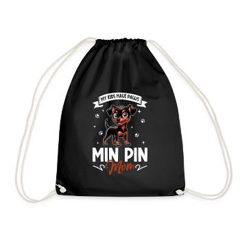 Zwergpinscher Mama - Turnbeutel - Schwarz - Vorne