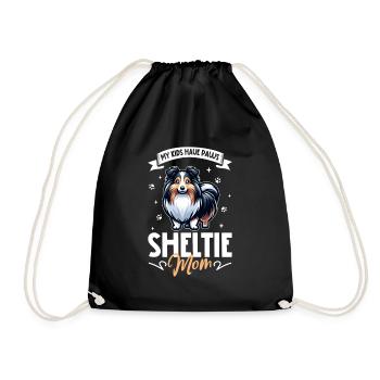 Chien de berger Shetland Mama - Sac de sport léger - noir - Devant