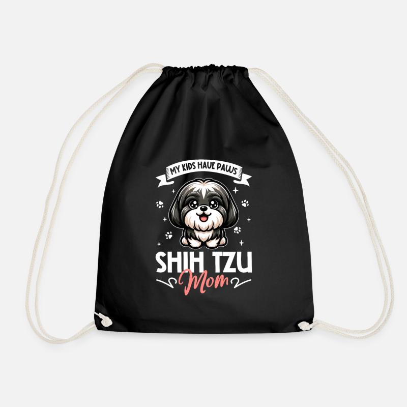 Shih Tzu Mama - Drawstring Bag - black