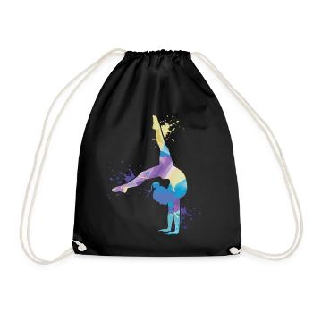Gymnast Acrobatics Gymnastics Gymnastics - Drawstring Bag - black - Front