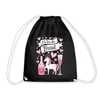 Bachelorette Party Wedding Bridesmaid - Drawstring Bag - black - Front