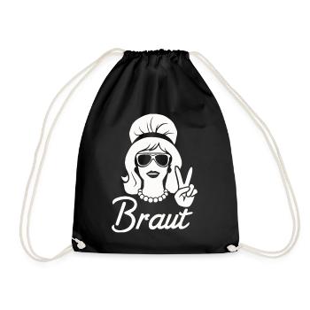 Bachelorette Party Wedding Bridesmaid - Drawstring Bag - black - Front