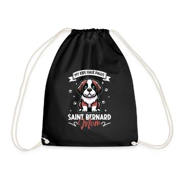 St. Bernard Mom - Drawstring Bag - black - Front