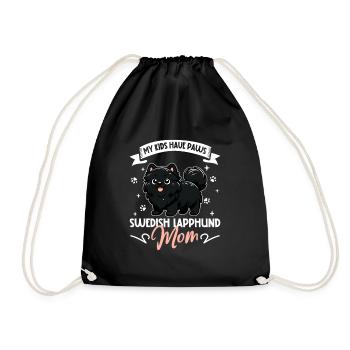 Swedish Lapphund Mom - Drawstring Bag - black - Front