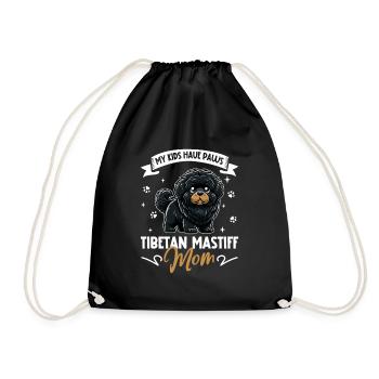 Tibetan Mastiff Mom - Drawstring Bag - black - Front