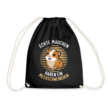 Guinea Pig Shorthair Longhair Crested Dogs - Drawstring Bag - black - Front