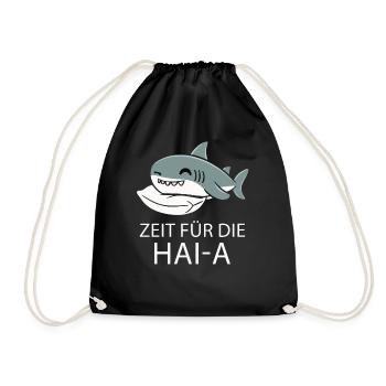 Hai Haifisch Haie Haifische - Turnbeutel - Schwarz - Vorne