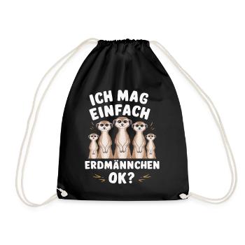 Meerkat Scratching Animal - Drawstring Bag - black - Front