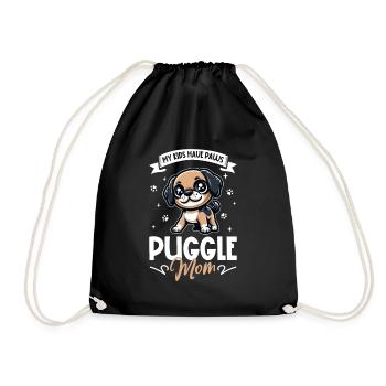 Puggle Mom - Drawstring Bag - black - Front
