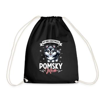 Pomsky Mom - Drawstring Bag - black - Front