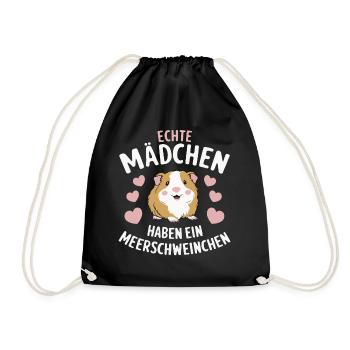 Guinea Pig Shorthair Longhair Crested Dogs - Drawstring Bag - black - Front