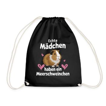 Guinea Pig Shorthair Longhair Crested Dogs - Drawstring Bag - black - Front