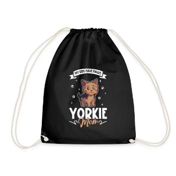 Yorkshire Terrier Mom - Drawstring Bag - black - Front