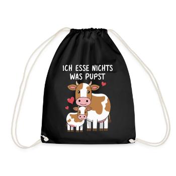 Vegetarier Veganer Tierschutz Tierrecht Veggie - Turnbeutel - Schwarz - Vorne