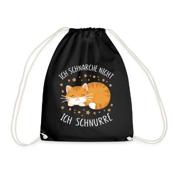 Cat Kitten Male Animal Cats - Drawstring Bag - black - Front