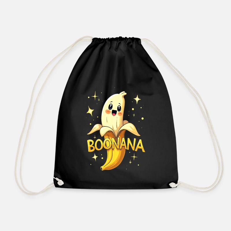 Boonana - Banane als Geist - Turnbeutel - Schwarz