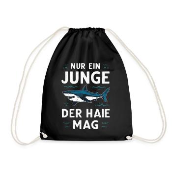 Hai Haifisch Haie Haifische - Turnbeutel - Schwarz - Vorne