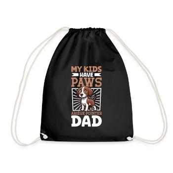 Braque de l'Ariège Papa - Drawstring Bag - black - Front